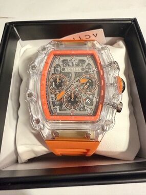 Activa Fury X Invicta Men's Watch w/ Skeleton Dial - 44.3mm, Orange